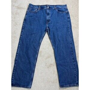 Levi's 505 Regular Fit Straight Leg‎ Denim Blue Jeans Mens Size 42 x 29.5 EUC